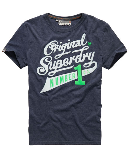 Mens - Number 1 Co. T-shirt in Rinse Navy | Superdry