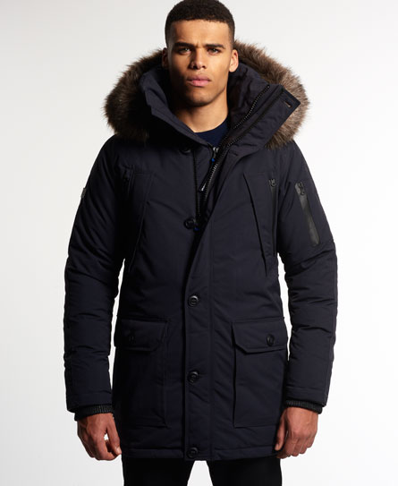 2015 Winter Casual Mens real collar outwear coats military