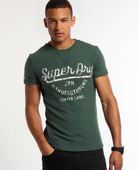 Mens - Magna T-shirt in Cobra Green Grindle | Superdry