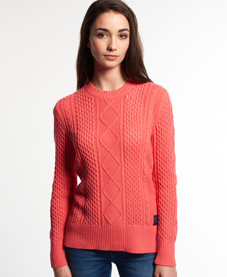 Superdry Saunton Cable Knit Sweater Cream