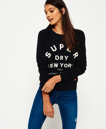 Applique NY Raglan Crew Top