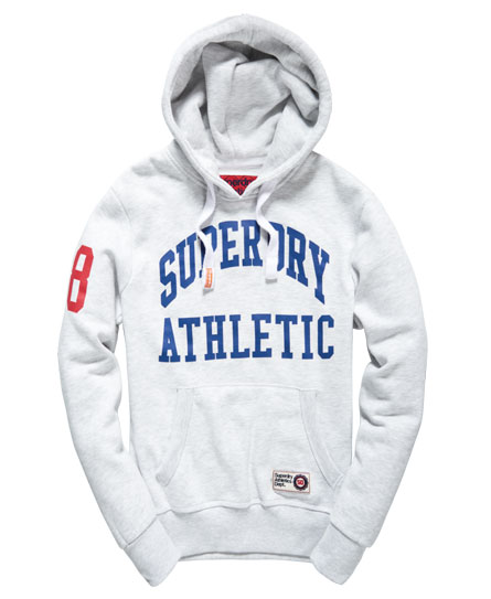 Mens - XL Angle Athletic Hoodie in Ice Marl | Superdry