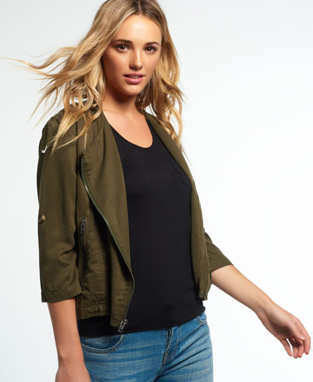 Superdry Kraagloos Biker Bomberjack superdry kopen in de aanbieding