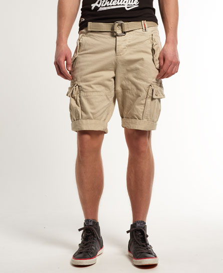 Mens - New Core Cargo Heavy Shorts in Stone | Superdry