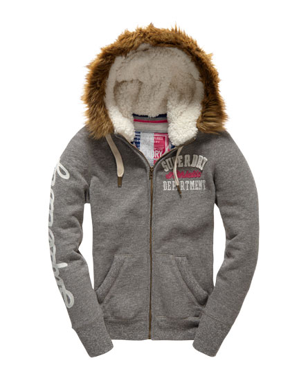 Womens - Nordic Arctic Zip Hoodie in Dark Marl Grit | Superdry