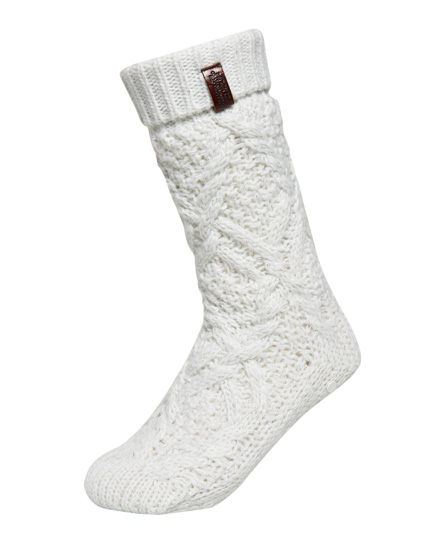 Superdry Nebraska pantoffelsokken met kabelpatroon Nebraska pantoffelsokken met kabelpatroon