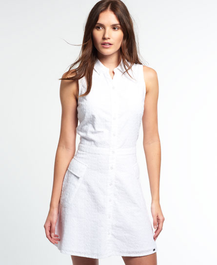 Superdry Broderie Utility Hemdjurk superdry kopen in de aanbieding