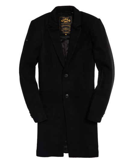Mens - Camden Over Coat in Black | Superdry