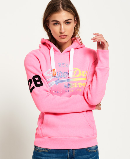 Vintage Logo Stripe Fade Hoodie 