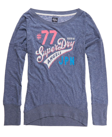 Womens - Burnout T-Shirt in Blue Ink Marl | Superdry
