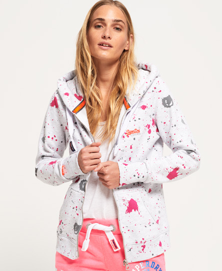 Superdry Orange Label All Over Print Zip Hoodie Orange Label All Over Print Zip Hoodie