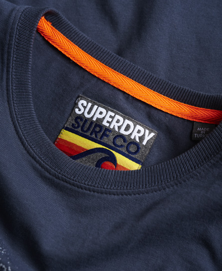 Mens - Retro Surf T-shirt in Washed Carban Grey | Superdry