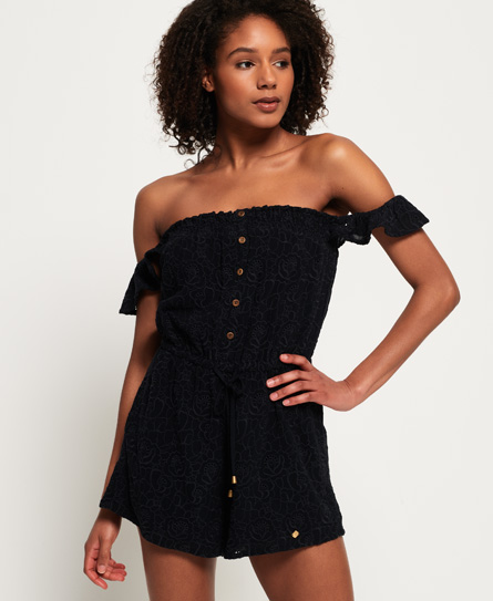 Superdry Lilah Schiffli Playsuit superdry kopen in de aanbieding