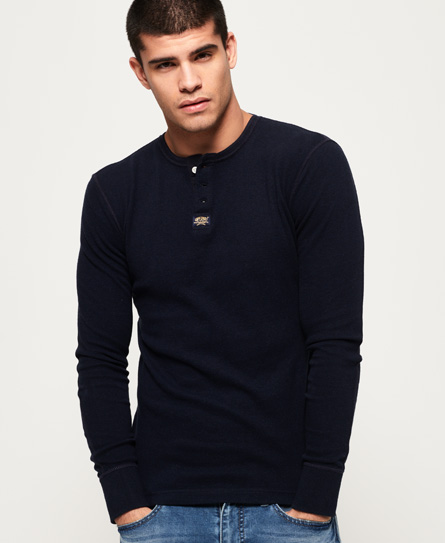 Superdry Heritage Grandad Shirt Met Lange Mouwen superdry kopen in de aanbieding