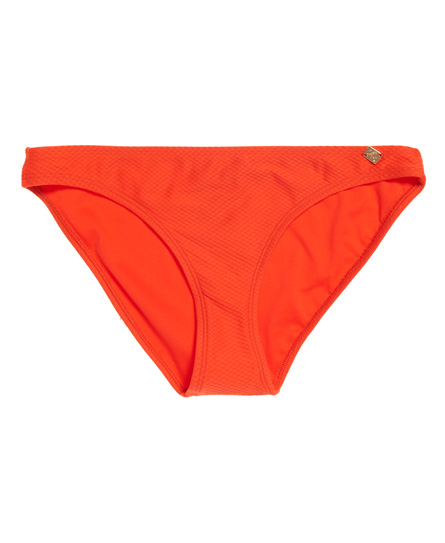 Womens - Sophia Textured Bikini Bottoms in Flamingo Orange | Superdry