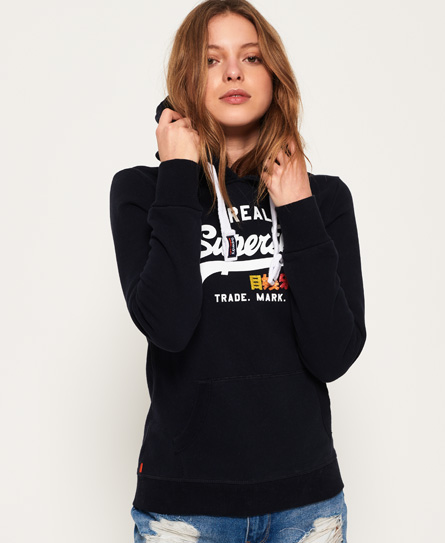 Superdry Vintage Logo Rhinestone Hoodie superdry kopen in de aanbieding