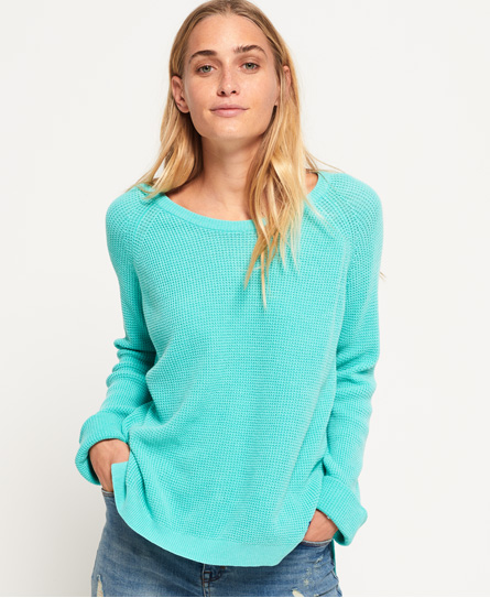 Superdry Sweaters - Womens Jumpers, Cardigans, Designer Knitwear Waffle Acid Wash Knit Jumper