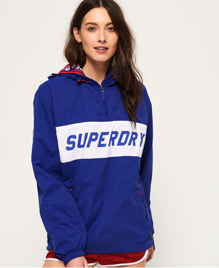 hooded half zip windbreaker