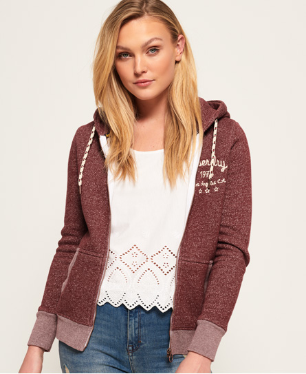 Superdry Rylee Embroidered Hoodie Met Rits superdry kopen in de aanbieding