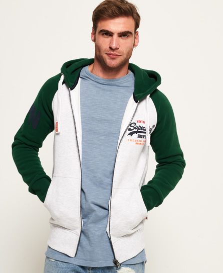 Superdry Premium Goods Raglan Hoodie Met Rits superdry kopen in de aanbieding