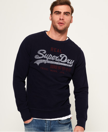 Superdry Vintage Logo Duo Trui Met Ronde Hals superdry kopen in de aanbieding