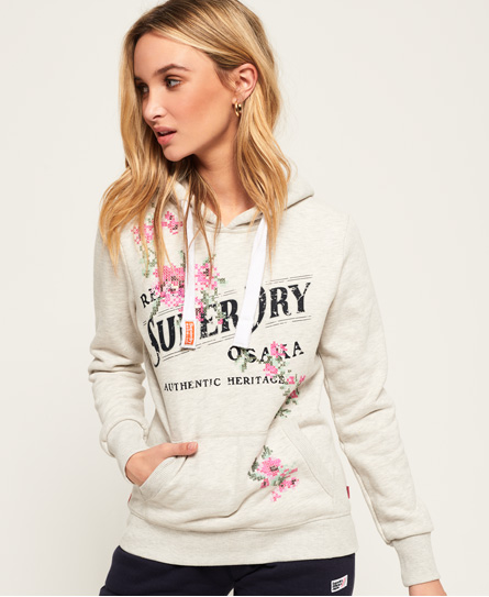 Superdry Arizona Puff Geborduurde Hoodie superdry kopen in de aanbieding