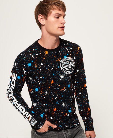 Superdry Worldwide Ticket Type T Shirt Met Lange Mouwen superdry kopen in de aanbieding