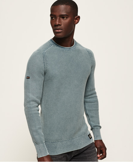 Superdry Garment Dye Latextured Trui Met Ronde Hals superdry kopen in de aanbieding