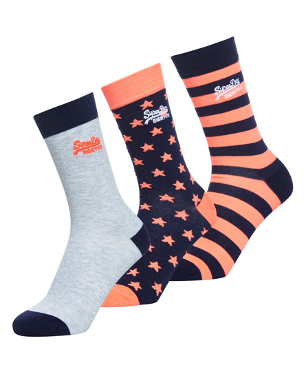 Superdry Fluro Star Mix 襪子三雙組 Fluro Star Mix 襪子三雙組