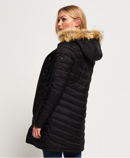 Womens - Chevron Faux Fur Super Fuji Jacket in Black ...