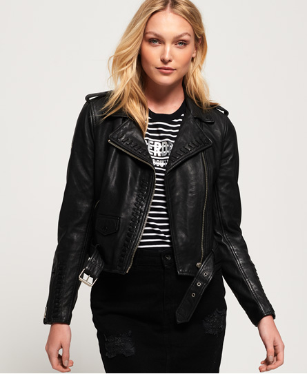 Superdry Kiki Leather Biker Jacket Kiki Leather Biker Jacket