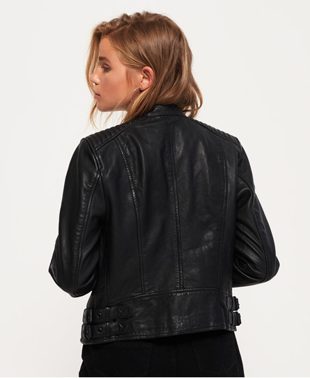 Superdry Thea Leather Racer Jacket - Women's Jackets & Coats