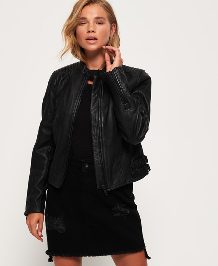 Superdry Thea Leather Racer Jacket Thea Leather Racer Jacket