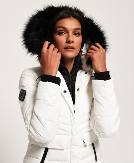 Womens - Glacier Biker Jacket in White | Superdry