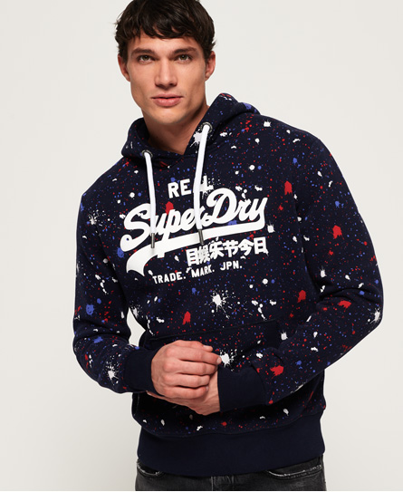 logo splatter vintage hoodie Heren Superdry Sweaters Hoodies  Heren   NL:  Hoodies