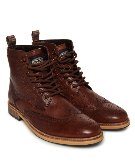 superdry brown leather boots