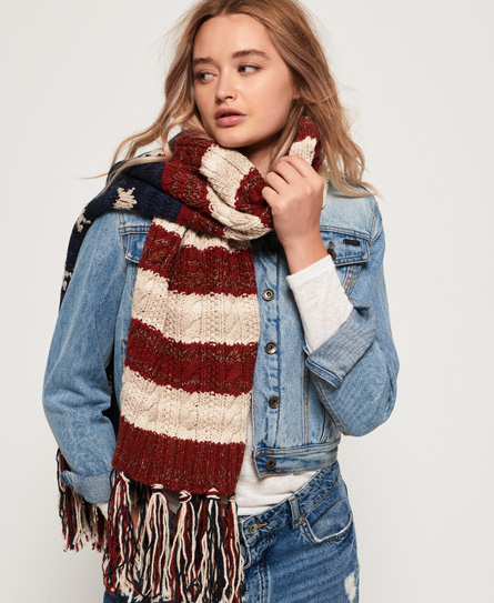 Superdry Americana Cable Knit Scarf Americana Cable Knit Scarf