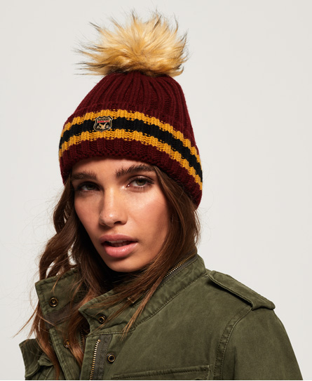 Superdry Geribde Aimee Beanie Met Strepen superdry kopen in de aanbieding
