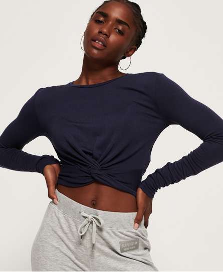 Superdry The Twist Hem Topje Met Lange Mouwen superdry kopen in de aanbieding