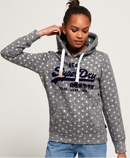 Superdry Vintage Logo Star All Over Print Hoodie Vintage Logo Star All Over Print Hoodie