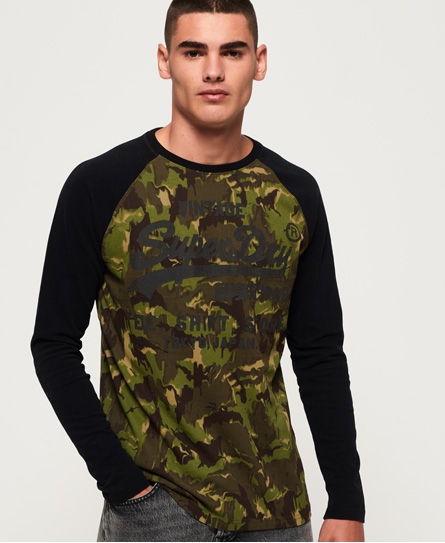 Superdry Shirt Shop Camo Raglan Long Sleeve T-Shirt Shirt Shop Camo Raglan Long Sleeve T-Shirt