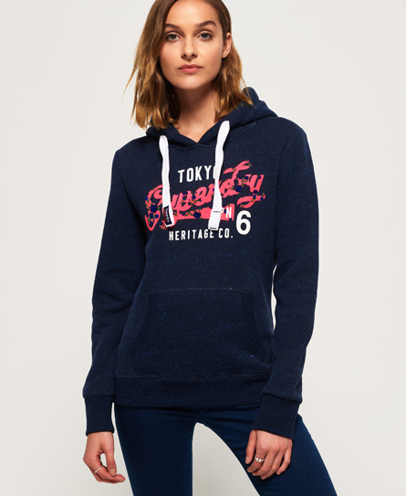 Superdry Heritage Flock Hoodie Heritage Flock Hoodie
