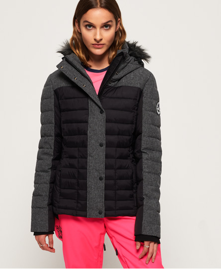 Superdry Elements Tweed Hybrid Hooded Jacket Elements Tweed Hybrid Hooded Jacket