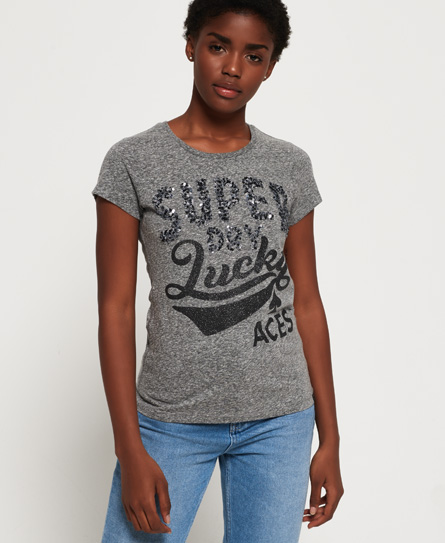 Superdry Lucky Aces T Shirt Met Lovertjes superdry kopen in de aanbieding Superdry Lucky Aces T Shirt Met Lovertjes superdry kopen in de aanbieding