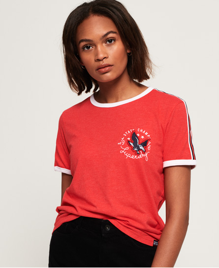 Superdry Eagle Champs Embroidery Ringer Boxy T Shirt superdry kopen in de aanbieding