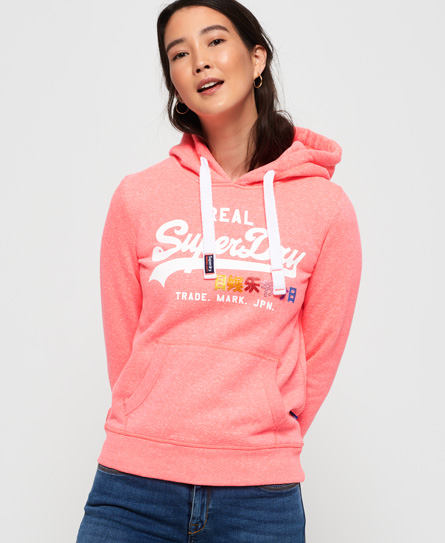 Superdry Vintage Logo Rhinestone Pop Hoodie superdry kopen in de aanbieding