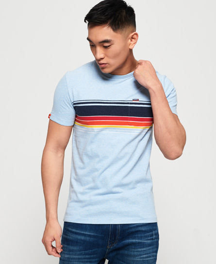 Superdry Cali T Shirt Met Strepen En Borstzak superdry kopen in de aanbieding
