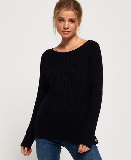 SUPERDRY HESTER CABLE KNIT JUMPER,2103227500315NT9019