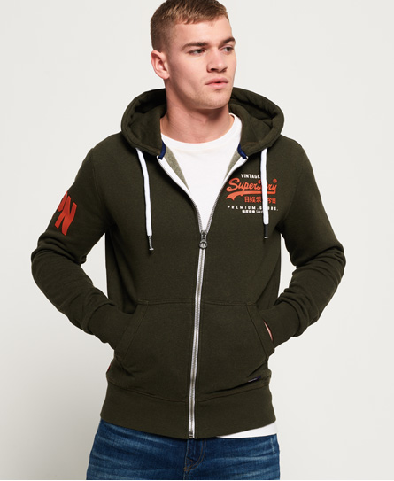 Superdry Premium Goods Duo Hoodie Met Rits superdry kopen in de aanbieding