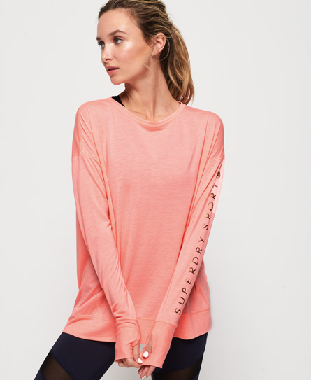 Superdry Active Studio Luxe Topje Met Lange Mouwen superdry kopen in de aanbieding